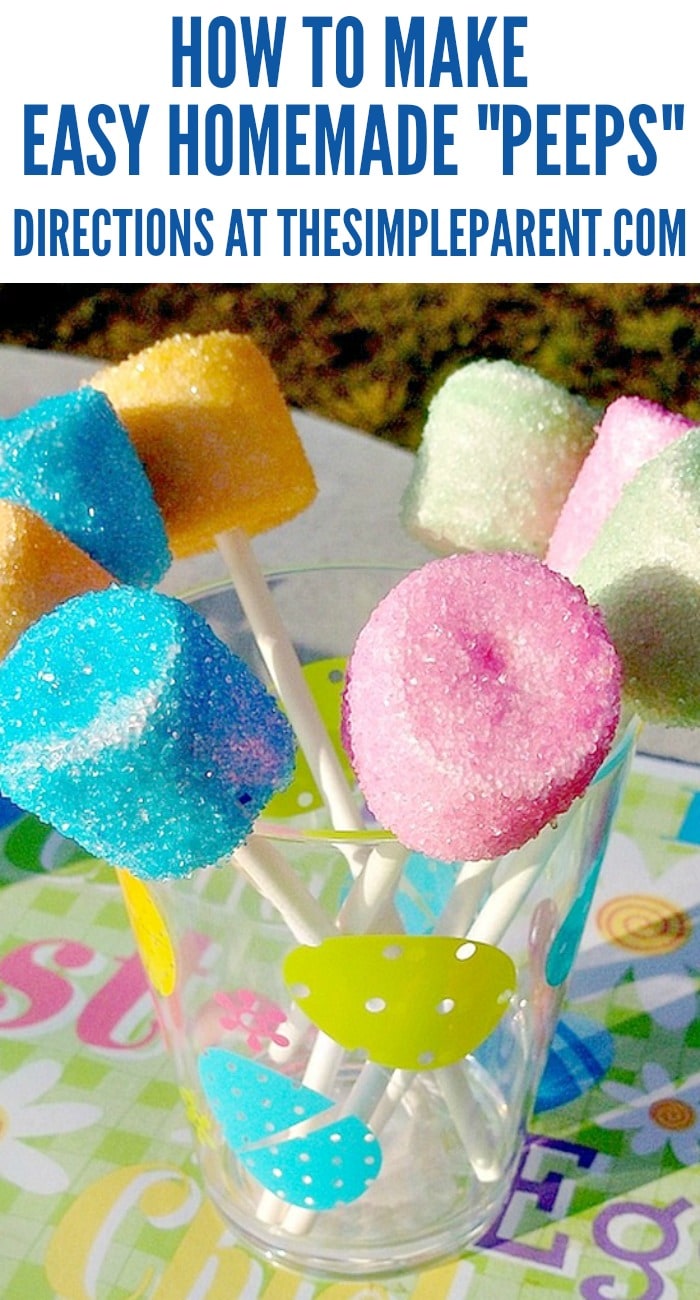 Learn how to make homemade peeps to celebrate Easter with your kids! These are easy to make marshmallow pops!