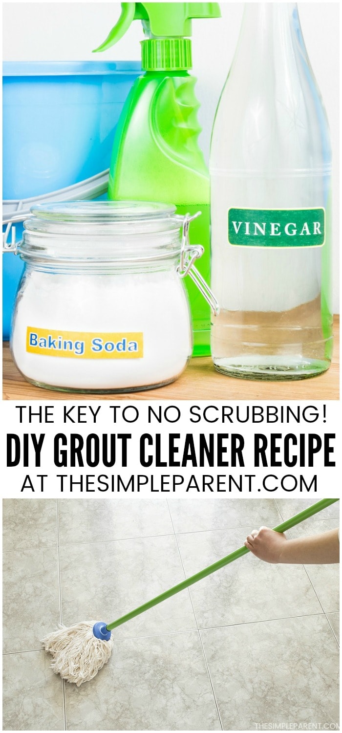 How to Clean Grout with Vinegar and Baking Soda - Cleaning grout on tile floors or in the shower is easy with baking soda and vinegar. You can clean without harsh chemicals and without scrubbing with this homemade grout cleaner!