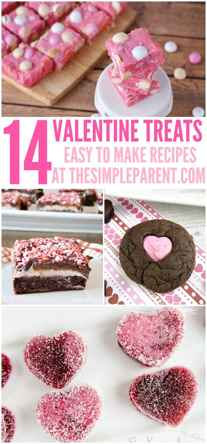 Easy Valentine Treats for Kids - These dessert recipes and ideas are great for adults, for kids, and even for school parties! Have fun baking with your kids and your friends. Try #6 for something absolutely delicious!