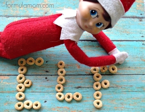 Elf on the Shelf Ideas: Spell with Cereal