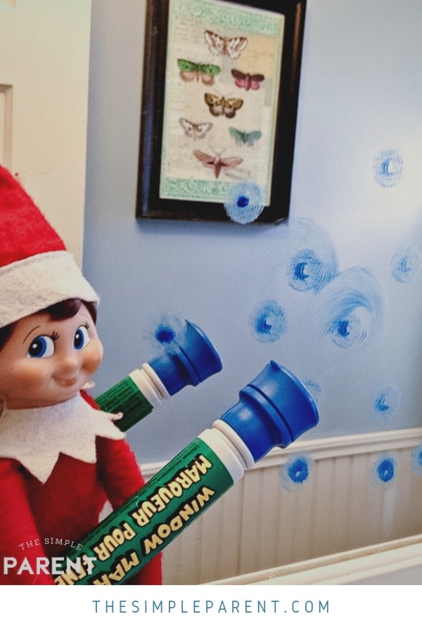 Elf on the Shelf Ideas: Writing Messages on a Mirror with a Window Marker