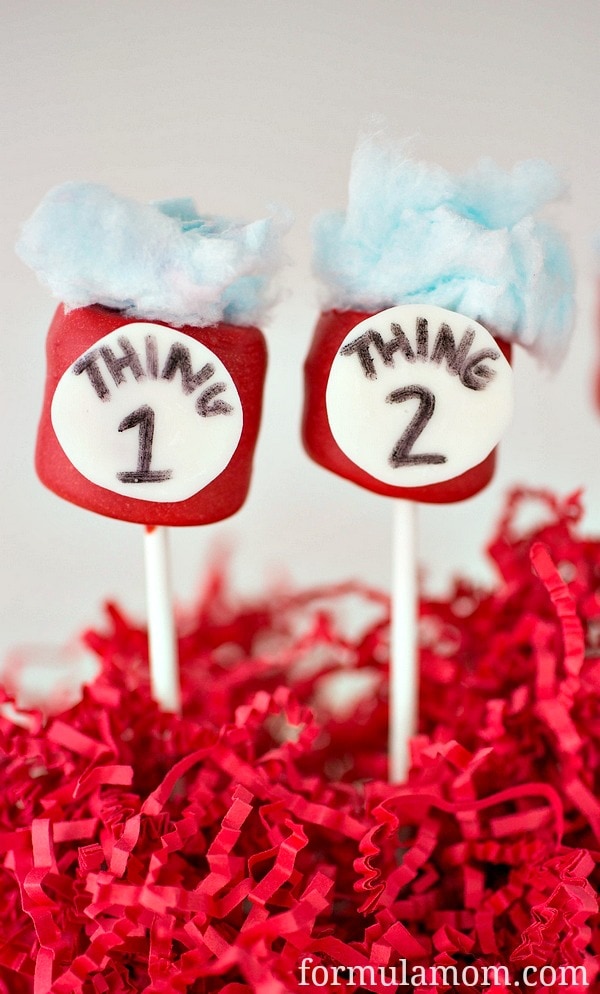 Cat in the Hat Marshmallow Pops: Thing 1 & Thing 2 #drseuss