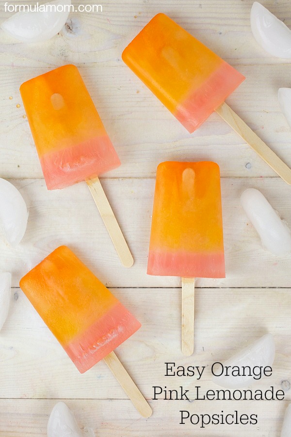 Easy Homemade Popsicles: Orange Pink Lemonade