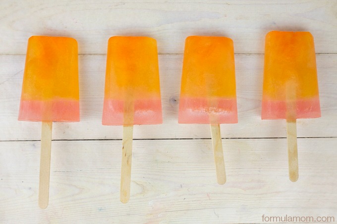 Easy Homemade Popsicles: Orange Pink Lemonade flavored