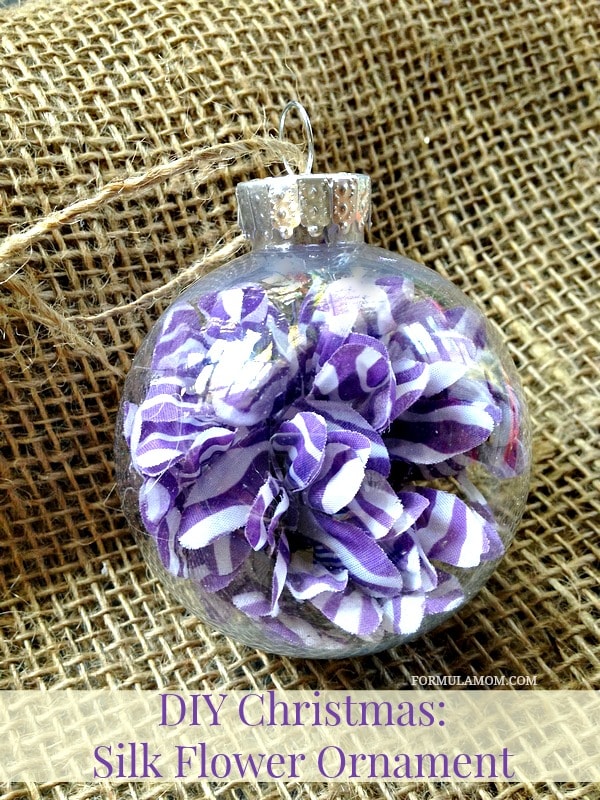 12 Days of Christmas Ornaments: Silk Flower Ornament #Christmas #DIY