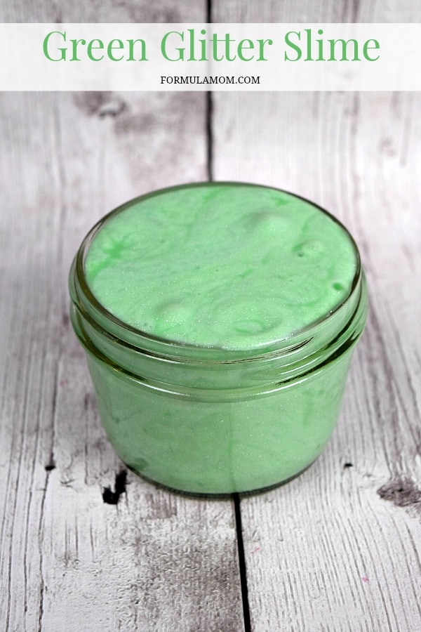 Make Your Own Green Glitter Slime! #DIY