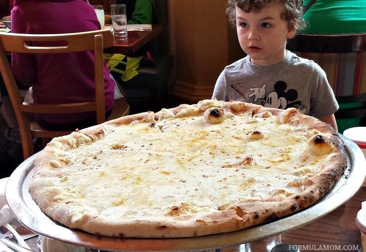 Our Via Napoli Lunch experience at Epcot included a  lot of pizza! Delicious pizza! Perfect for a Disney vacation with kids!