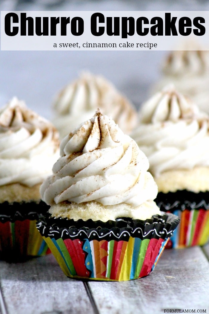 This delicious Churro Cupcake Recipe is a sweet, cinnamon cake kissed with cinnamon and sugar then topped with a homemade cinnamon butter cream! Delicious!