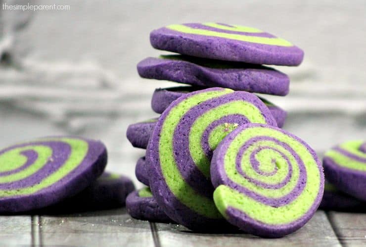 Make Halloween pinwheel cookies for a fun and color way to celebrate! Halloween cookies are a fun alternative to candy!