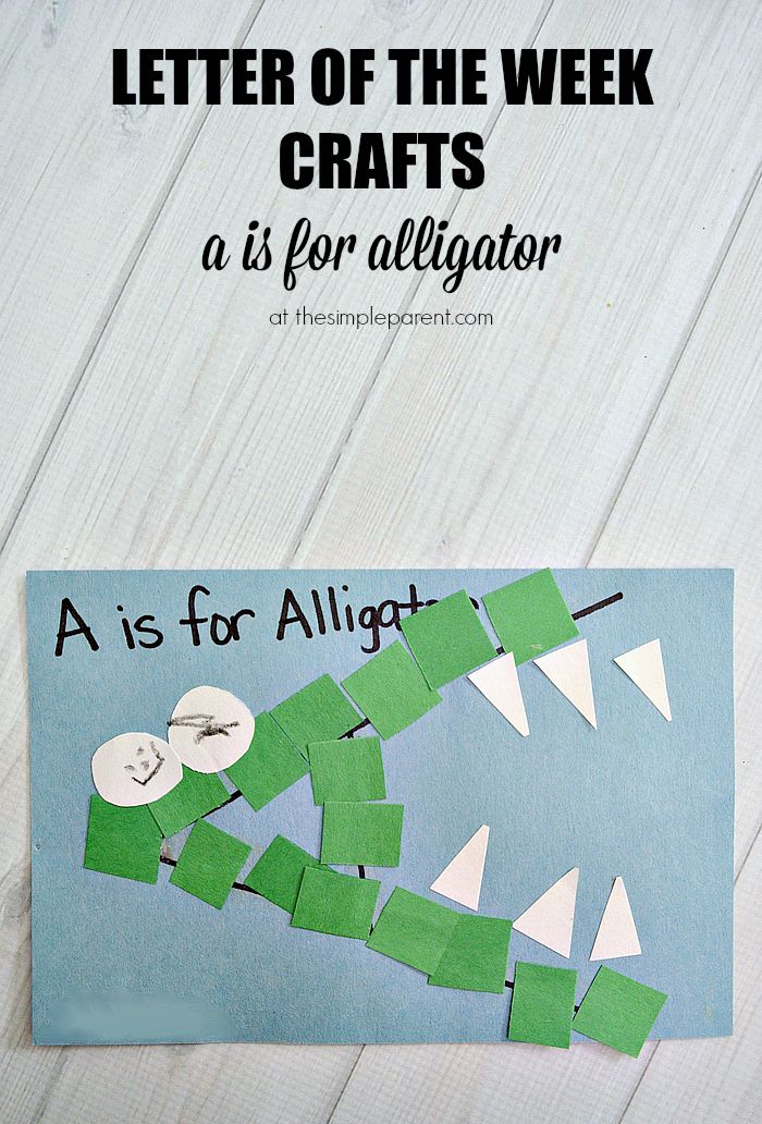 Letter of the Week Crafts are a fun way to learn and practice the alphabet. Practice the letter A with A is for Alligator alphabet craft for kids!
