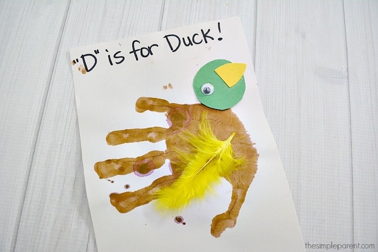 Learn more about the letter D with letter of the week crafts! Use some paint and make this adorable duck handprint craft!