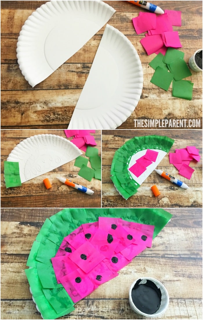 Make this fun watermelon craft with your kids! Paper plate crafts are easy for kids of all ages!