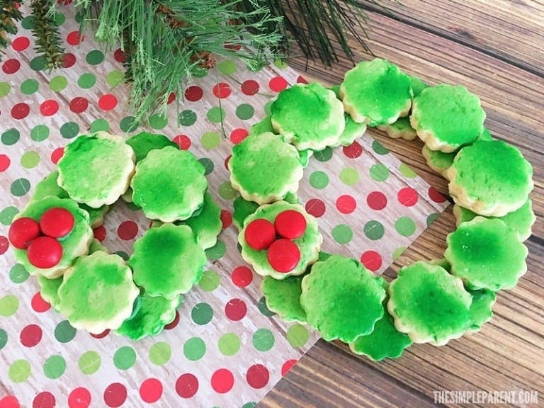 Christmas Cookie Ideas Sugar Cookie Wreath • The Simple Parent