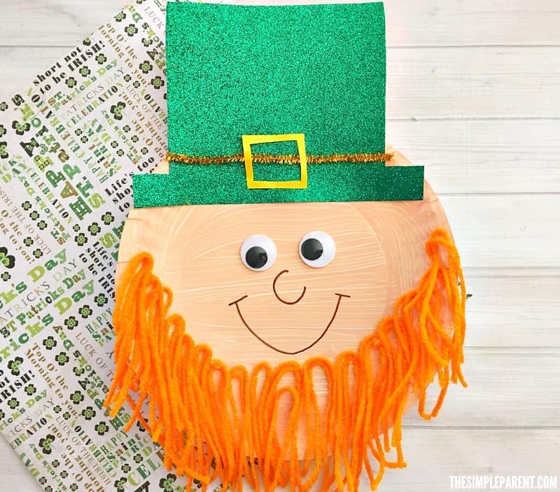 This leprechaun paper craft is a fun thing to do with your kids on St. Patrick's Day!