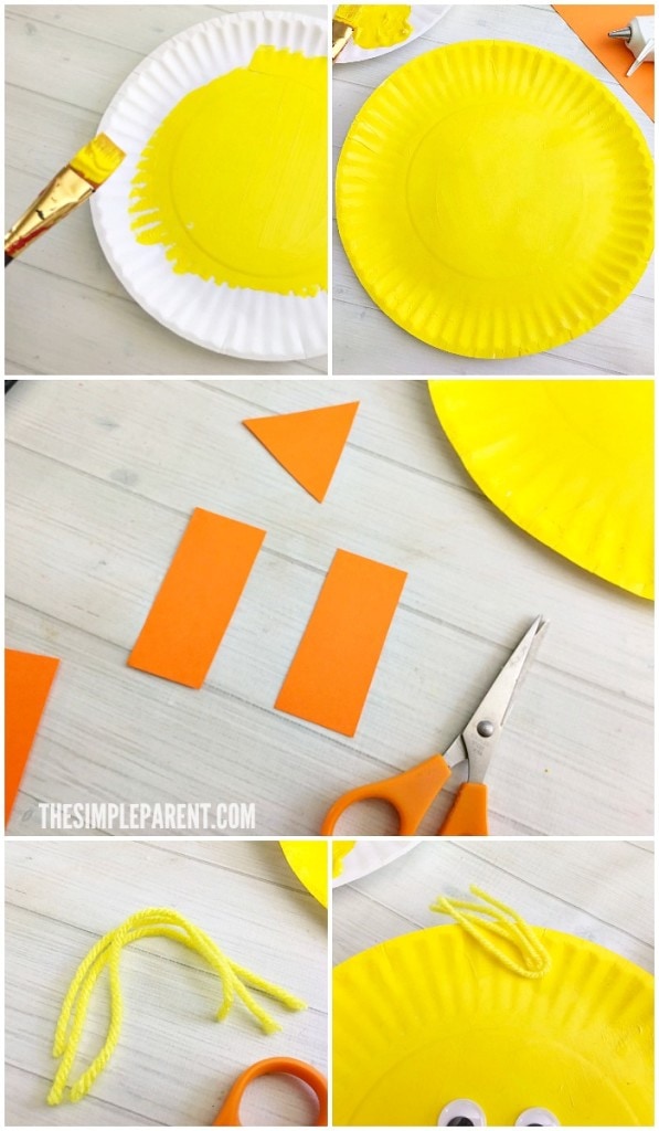 Easy Chick Paper Plate Easter Craft for Kids to Make - The Simple Parent