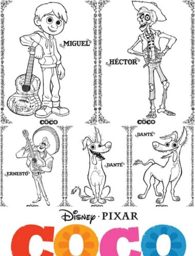Download free Disney coloring pages before you see Disney-Pixar's Coco!