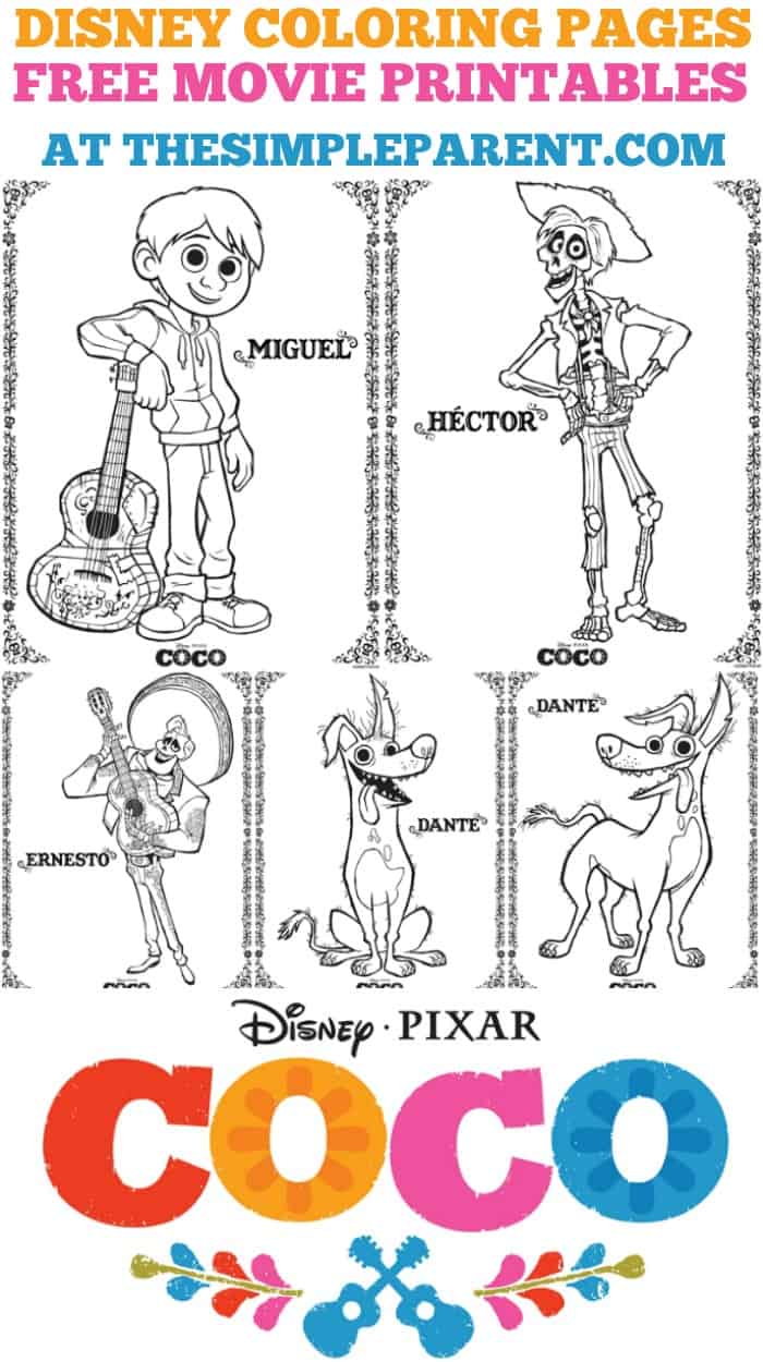 Download free Disney coloring pages before you see Disney-Pixar's Coco!