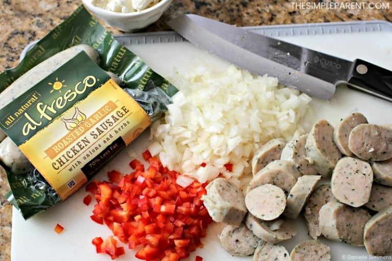 Creamy Feta Chicken Sausage Pasta Adds Flavor to Dinner • The Simple Parent