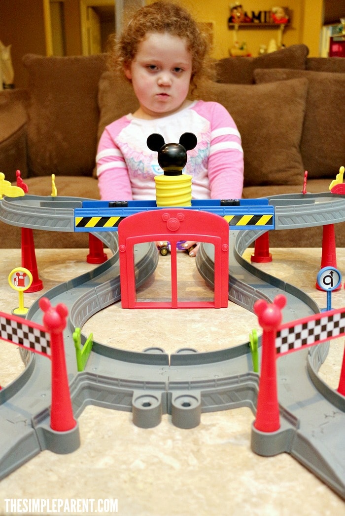 Check out the Disney Mickey and the Roadster Racers - Mickey Ears Raceway track set at Walmart! It connects with all of the Roadster Racers sets (sold separately) and makes a great gift!