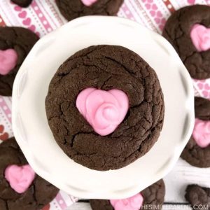 Chocolate Cake Mix Cookie Recipes - This easy Valentine cookie recipe is perfect for kids to make with you in the kitchen! They're decorated with an icing heart cut outs but is flexible enough for all the decorating ideas you can come up with!