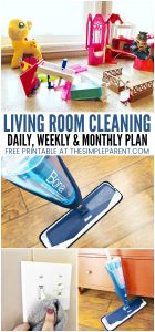 Living Room Cleaning Checklist &amp; Easy Tips! • The Simple Parent
