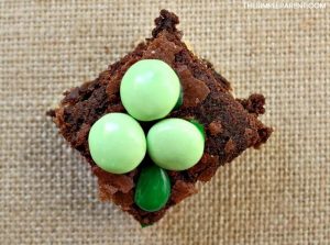 St. Patrick's Day Brownies - Food is a great way to celebrate St. Patrick's Day with your kids, especially desserts! Make these easy mint green chocolate brownies for kids! They can get in the kitchen with you to make these treats for St. Patty's Day! Did you know you can use M&Ms to turn ordinary brownie recipes into fun holiday brownies?