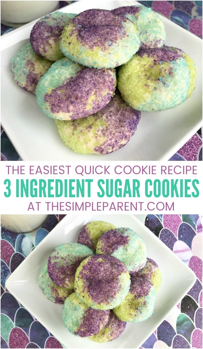 3 Ingredient Sugar Cookies - Use cake mix to make these easy three ingredient cookies! The recipe is a quick way to make soft and chewy sugar cookies that are perfect for icing or decorated with sugar.