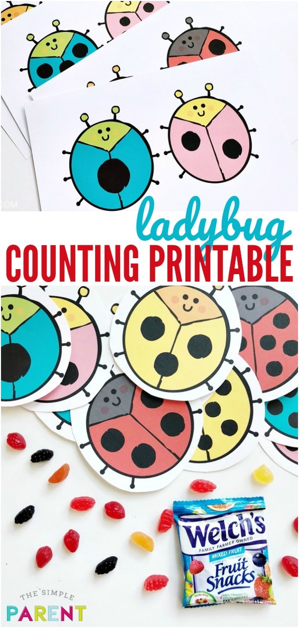 Number worksheets for kindergarten are a fun way to practice skills and get ready for back to school! Print free ladybug worksheets to practice math with fun activities! Check out how we use Welch's fruit snacks to practice numbers!