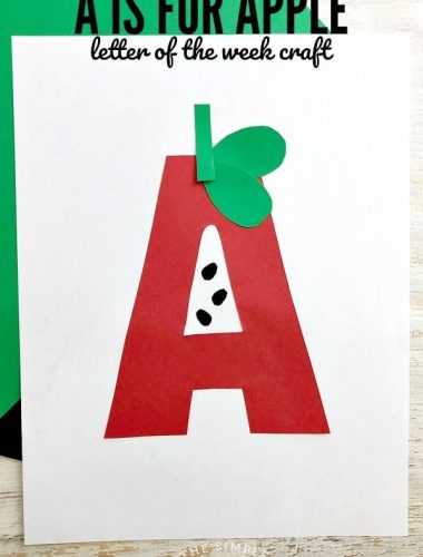 A for Apple Craft - This letter of the week craft is perfect for preschool and kindergarten. Turn letters into art and practice fine motor skills!