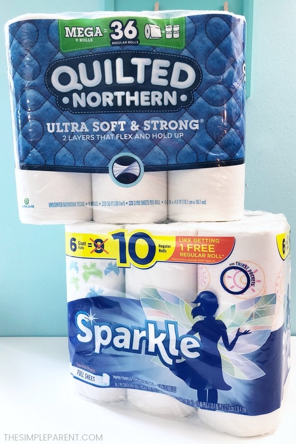 Quilted Northern and Sparkle paper towels from Dollar General
