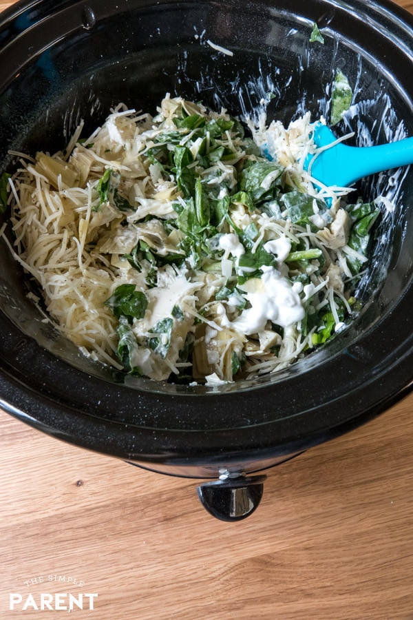 Easy artichoke dip in slow cooker