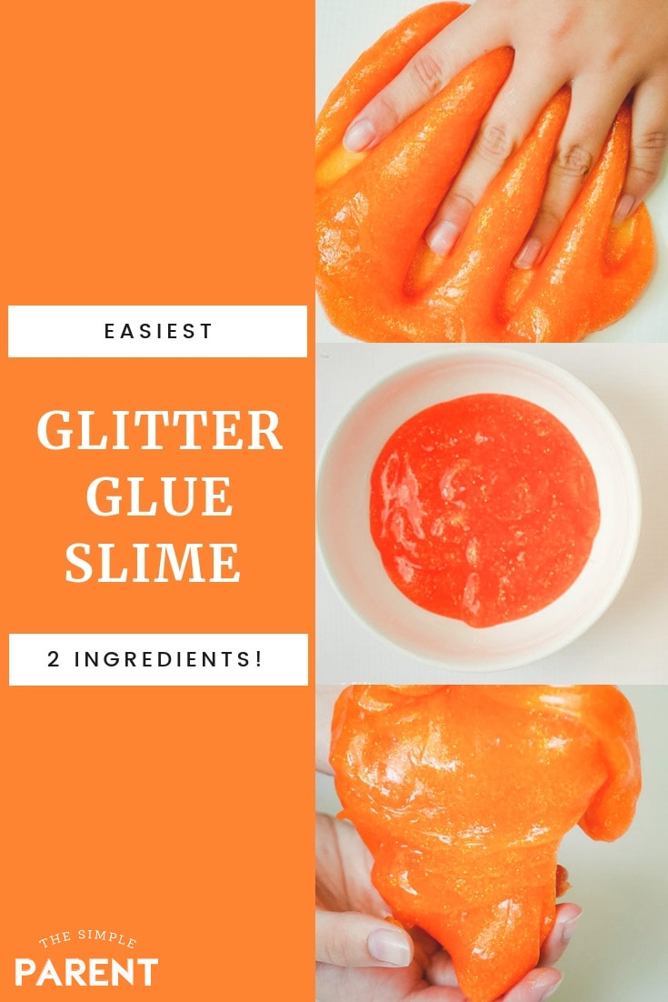 How to Make Glitter Glue Slime - You've got to try this easy slime recipe! There's no Borax! It's the best DIY slime! You just need 2 ingredients! Elmers Glue with Sta Flo liquid starch! BAM! Glitter slime!