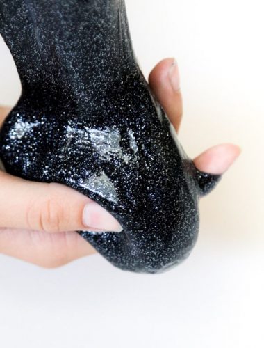 Black Glitter Contact Solution Slime