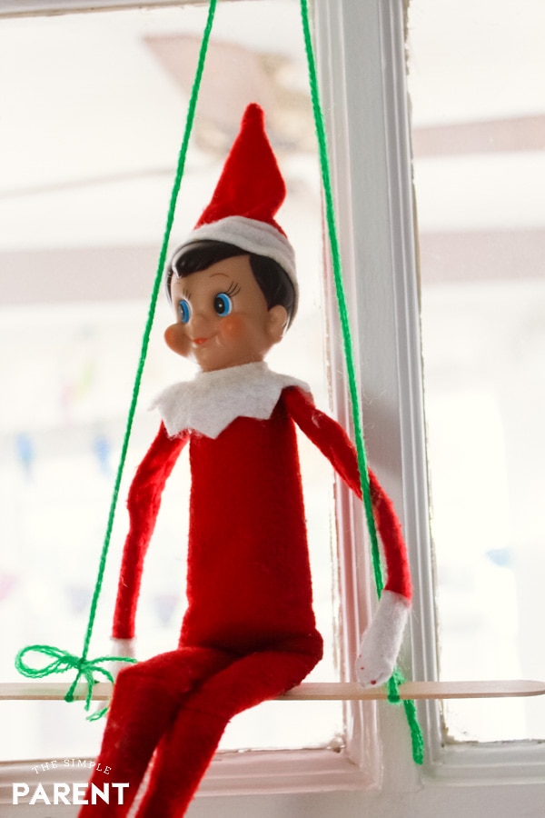 Elf on the Shelf on a Swing