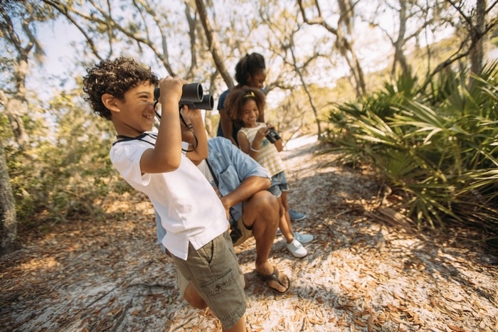 Family exploring the state parks located near Panama City Beach, Florida