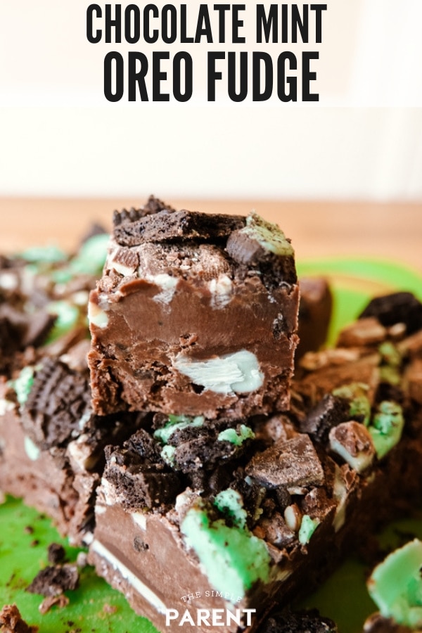 Easy 3-Ingredient Chocolate Mint Oreo Fudge