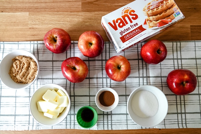 Ingredients needed to make Crockpot Apples to top Van's Waffles
