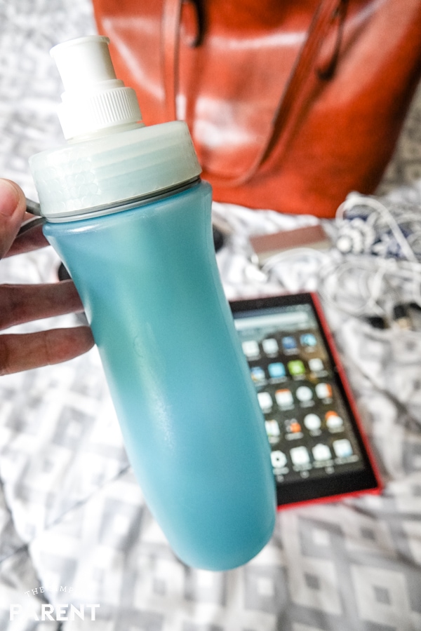 Blue reusable water bottle