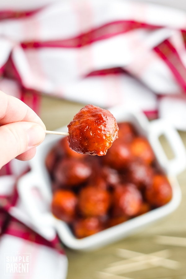 Cranberry Meatball on a toothpick