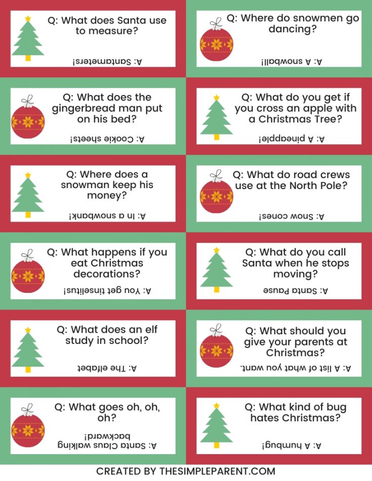 25 Christmas Jokes for Kids (with FREE Printable!) • The Simple Parent