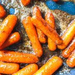 Glazed Carrots in a pan in the stove