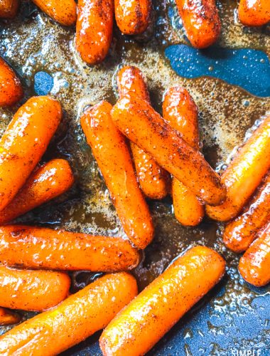Glazed Carrots in a pan in the stove