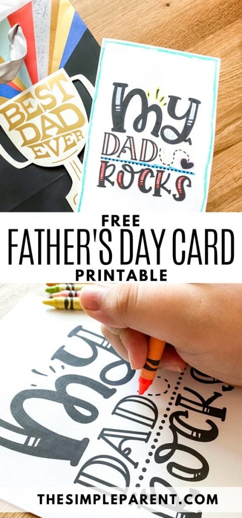 Printable Father's Day Card to Color for Kids