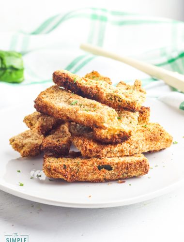 Plate of air fryer zucchini fries