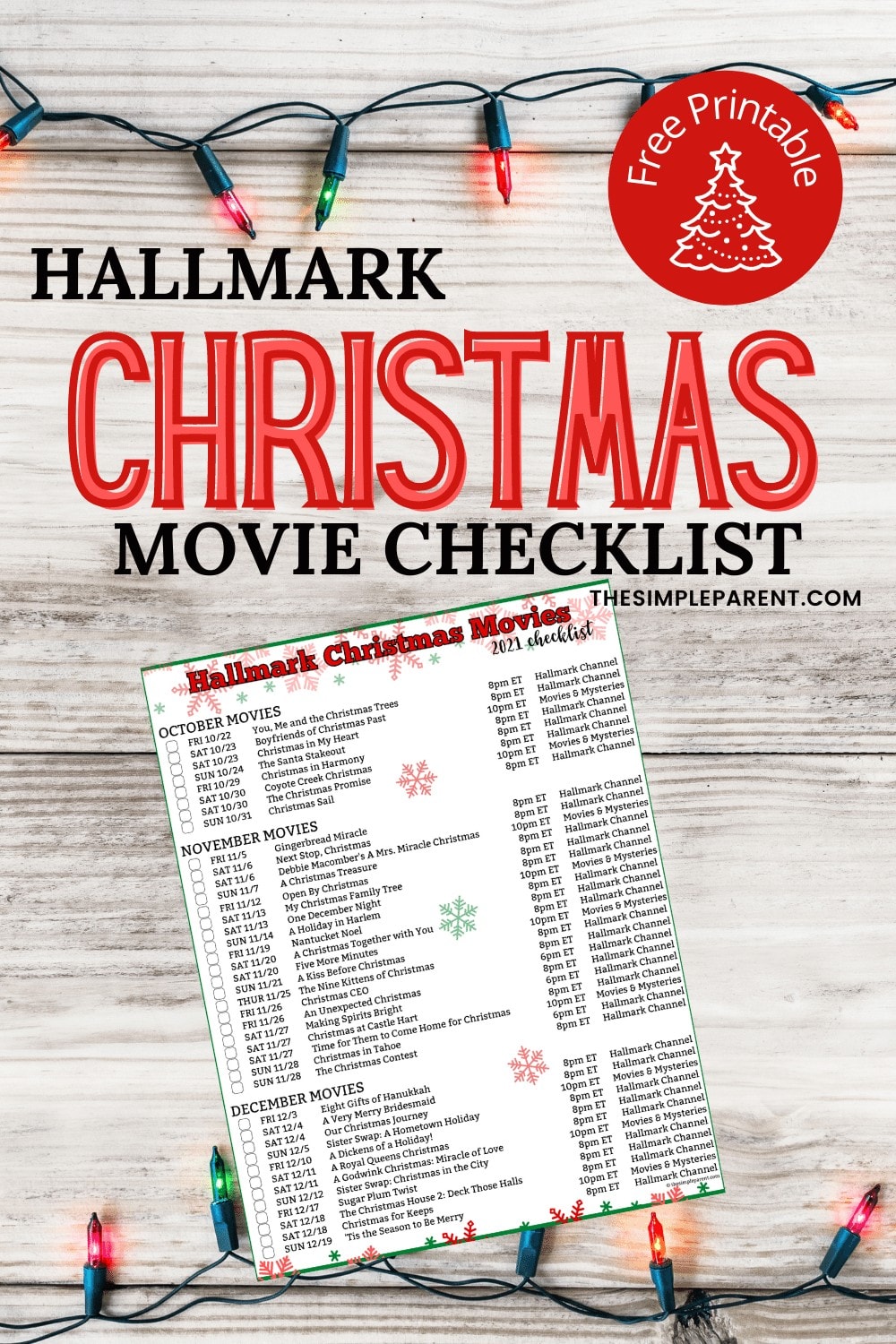 Free Printable Hallmark Christmas Movie Schedule The Simple Parent