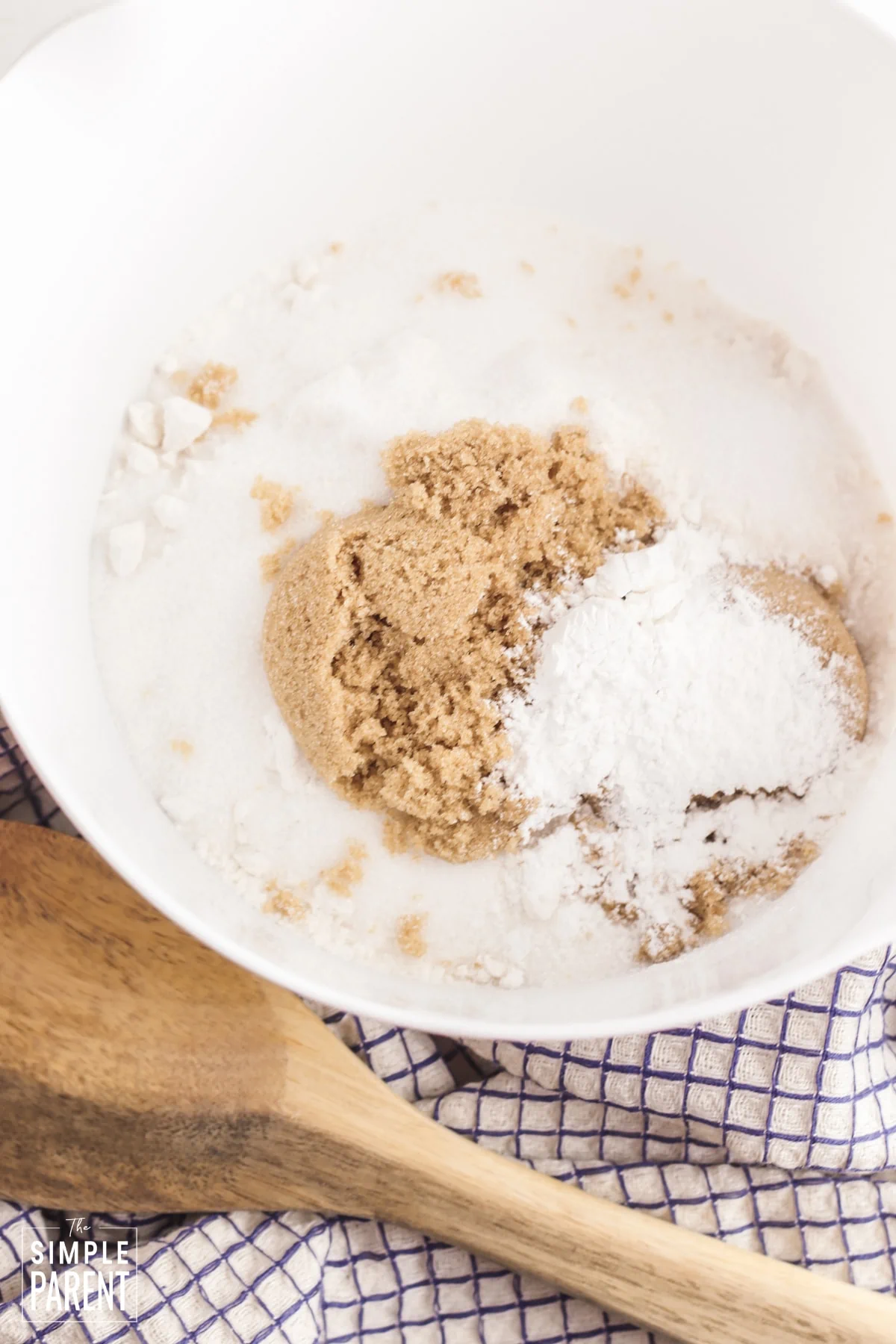 Dry ingredients for muffin in mixing bowl