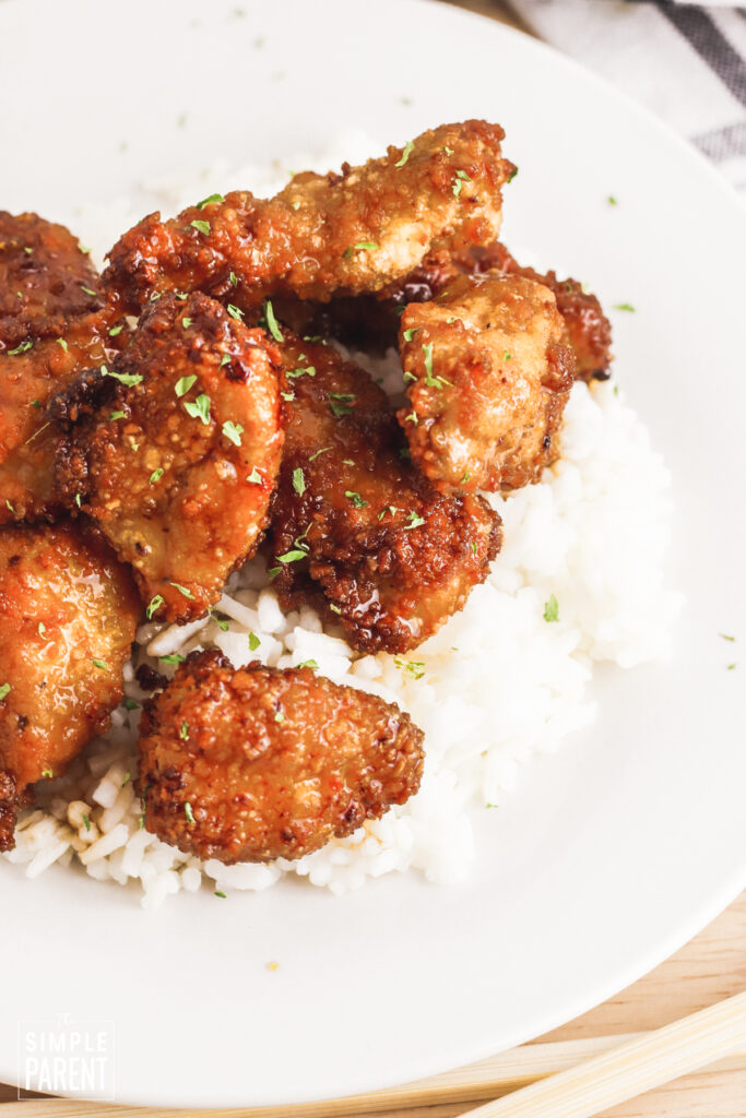 Air Fryer Orange Chicken • The Simple Parent