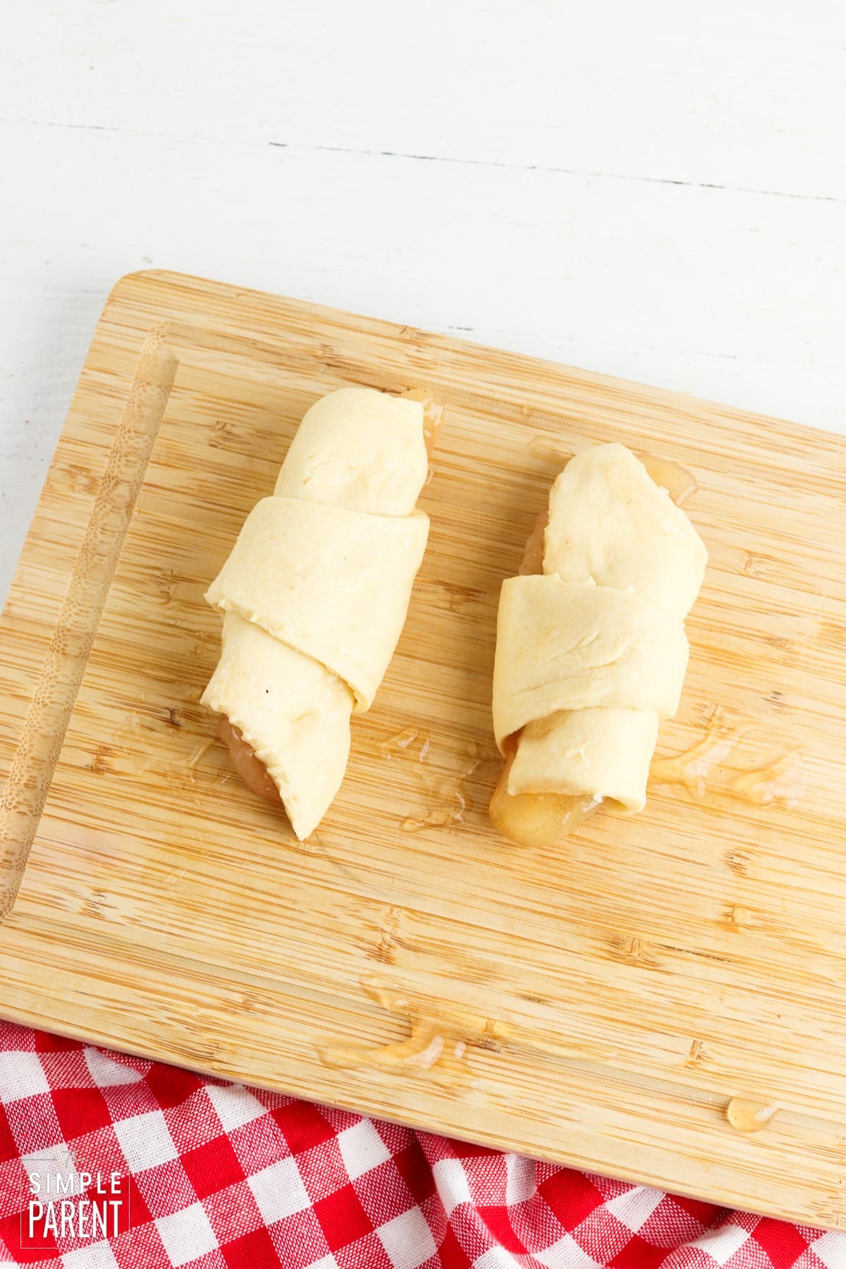 Rolled up crescent roll dough
