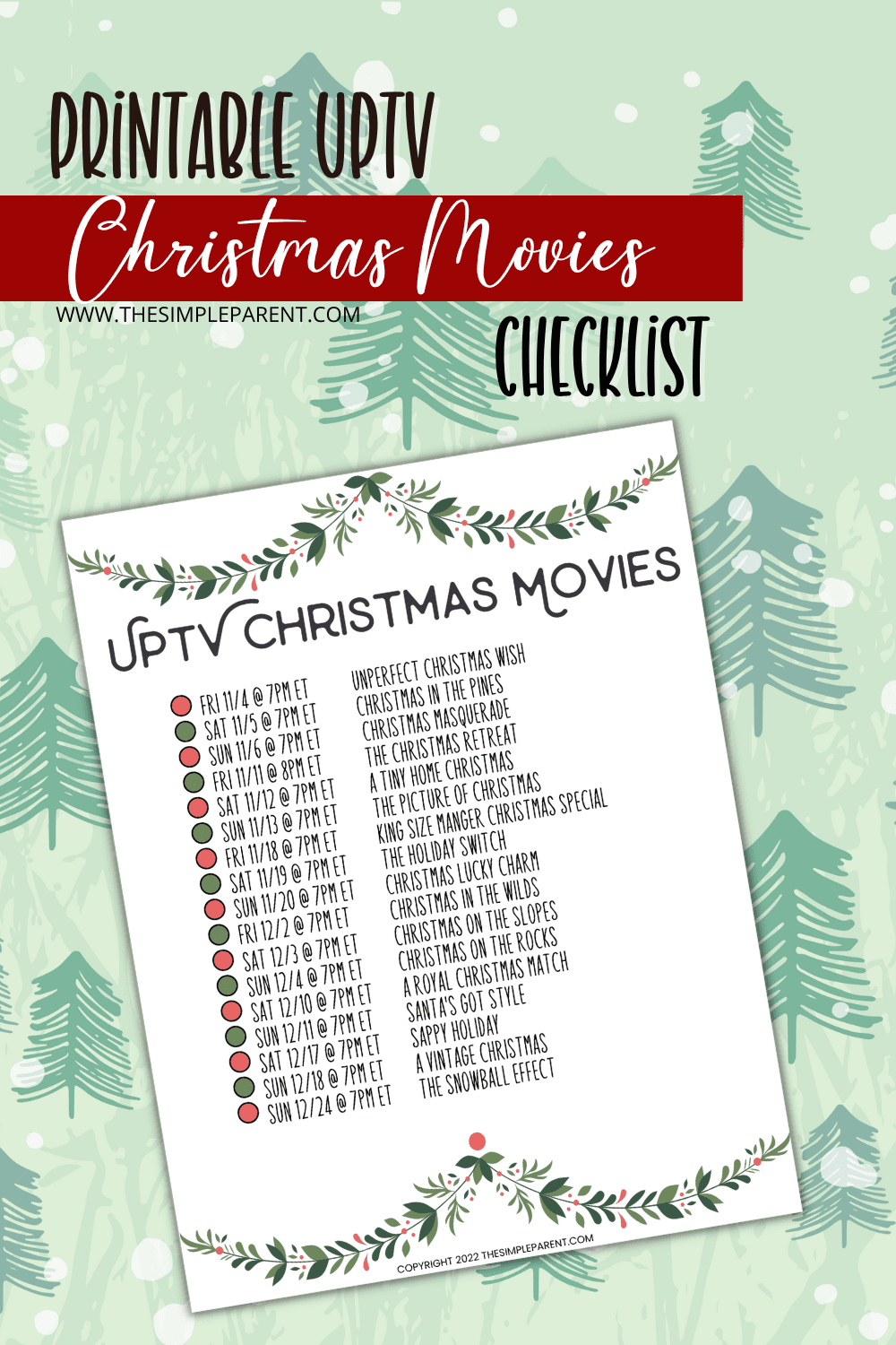 UpTV Christmas Movies Schedule