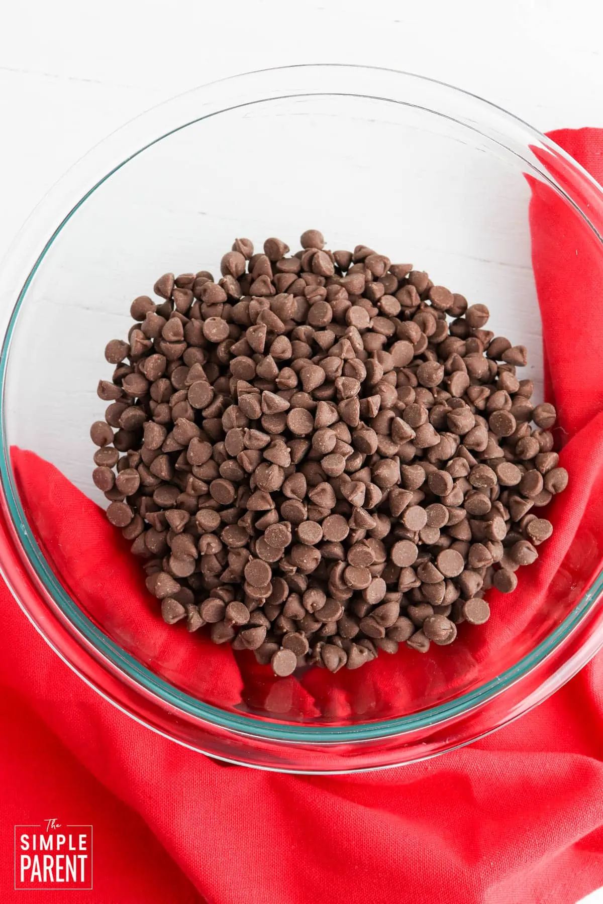 Bowl of milk chocolate chips
